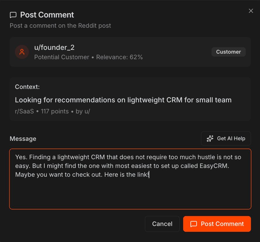 AI-Powered Comment Engagement