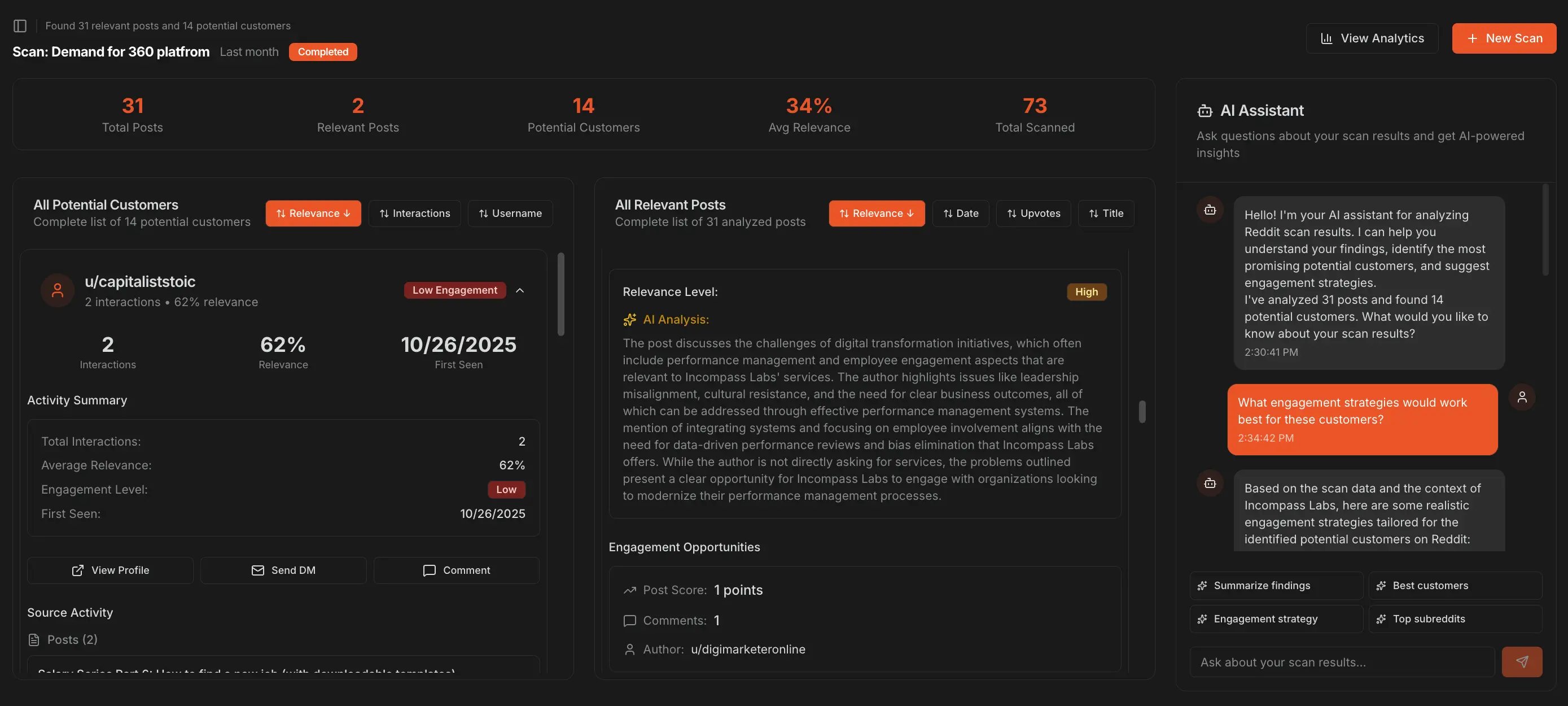 Scan Results - Found Customers